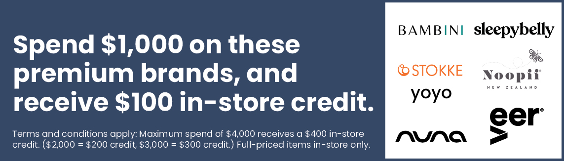 Spend $1000 on premium brands and receive $100 in-store credit